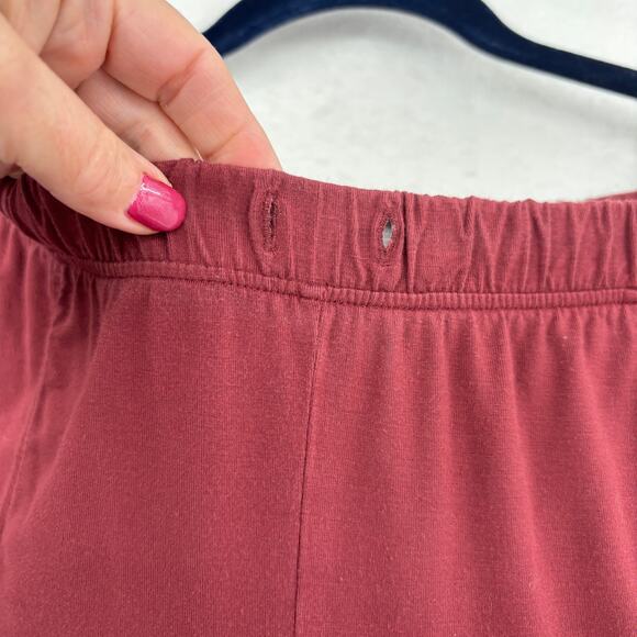 Soma Cool Nights Pajamas Size L Burgundy Red 2 Piece Set Button Top Pull On - Picture 5 of 14